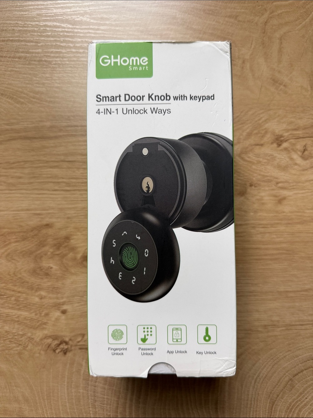 G Home Collection Black Smart Door Knob with Keypad & Fingerprint